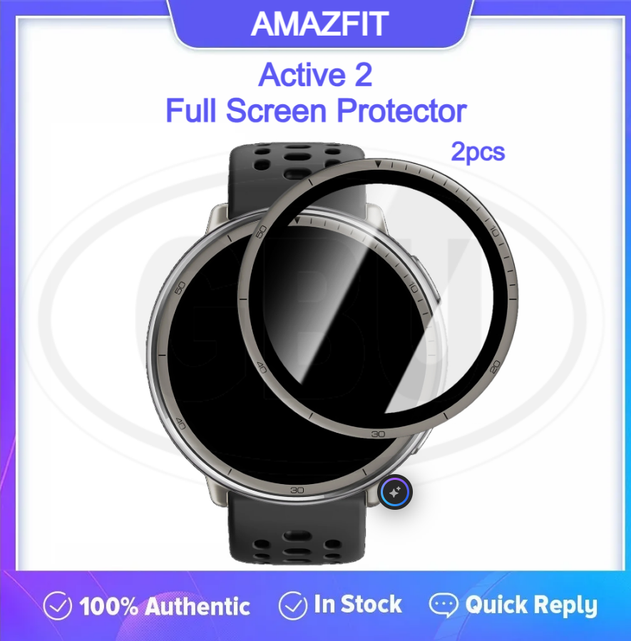[2pcs] Amazfit Active 2 / Active 2 3D Full Cover Screen Protector / Tempered Glass - Full Screen