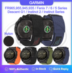 Garmin Nylon Watch Strap for Fenix E 8 47mm 7 6 5 / Instinct 2 / Forerunner 965 / FR955/FR945/FR935 QuickFit Watch Band