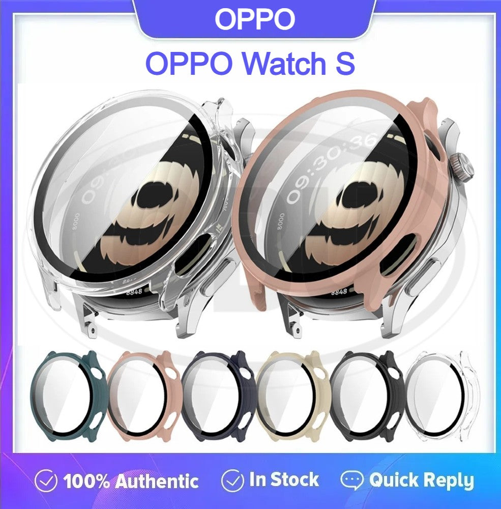 OPPO Watch S Sarung Full Built-in Tempered Glass Cover