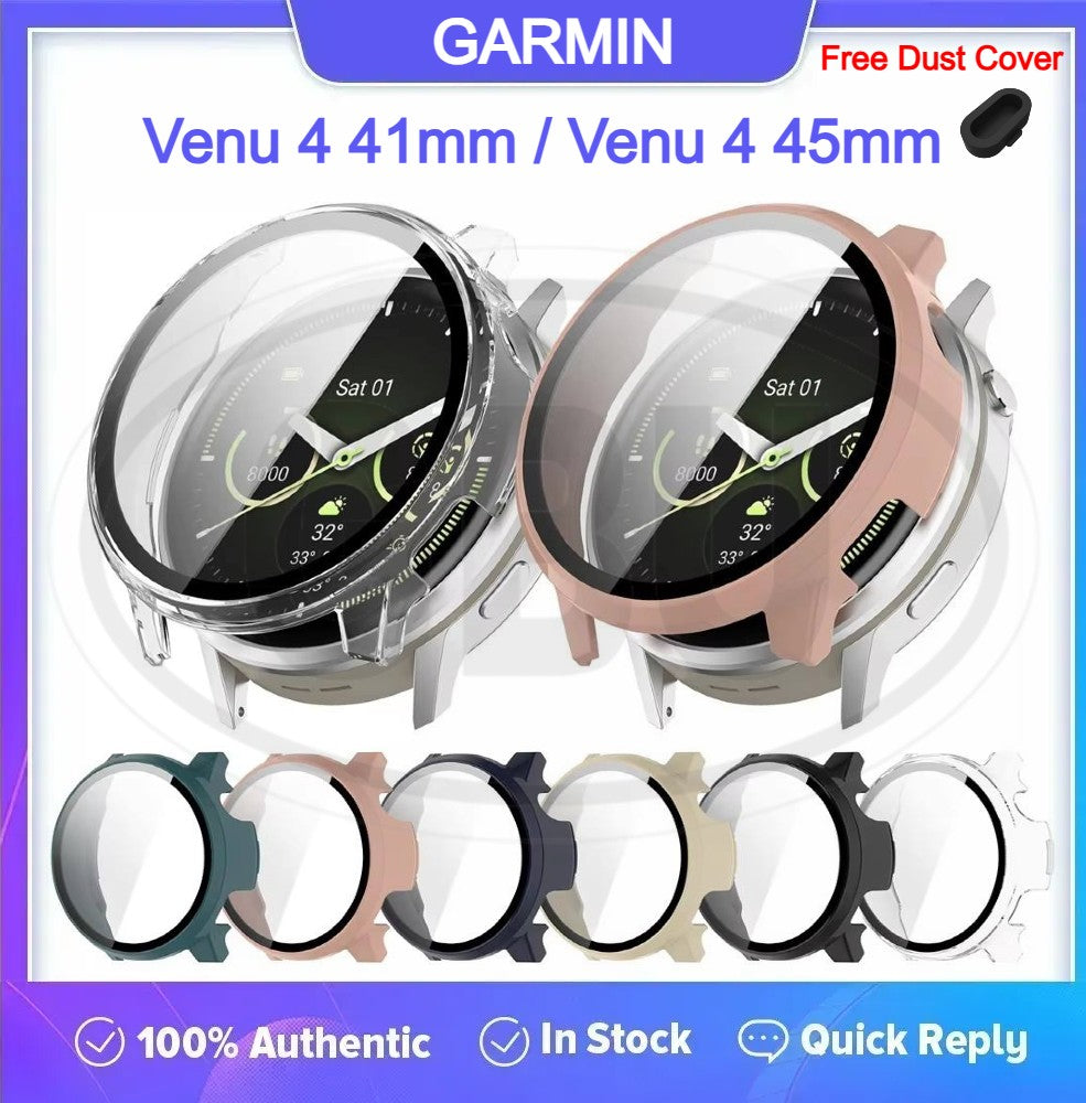 Garmin Venu 4 41mm / Venu 4 45mm Sarung Full Built-in Tempered Glass Cover  PERCUMA Anti-Dust Cover