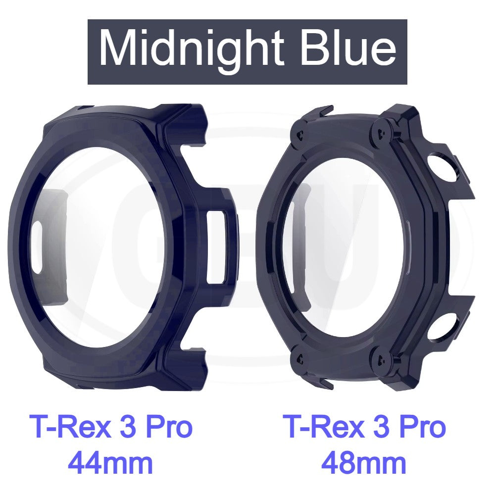 Amazfit T-Rex 3 Pro 44mm / T-Rex 3 Pro 48mm Sarung Full Built-in Tempered Glass / Sarung Half Silikon - No Screen