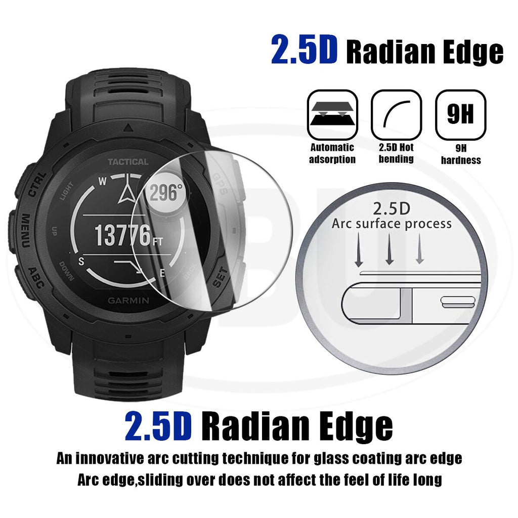 [2pcs] Garmin Instinct / Instinct Tactical / Instinct Solar / Esports / Camo Screen Protector HD Tempered Glass