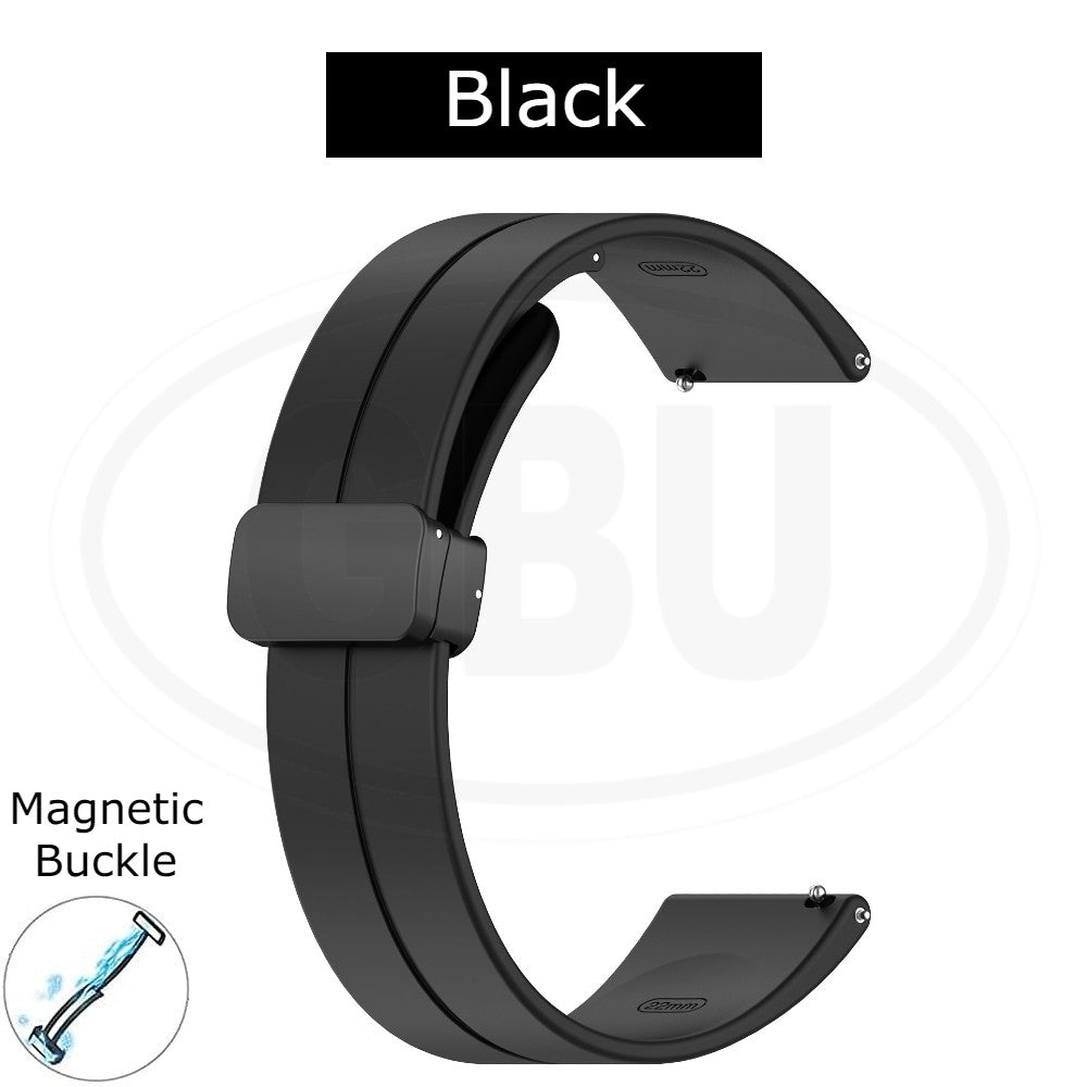 Sport Silicone Strap - Magnetic Buckle Watch Band Strap for Amazfit/ Coros / Fossil / Garmin / Huawei / Realme / Samsung