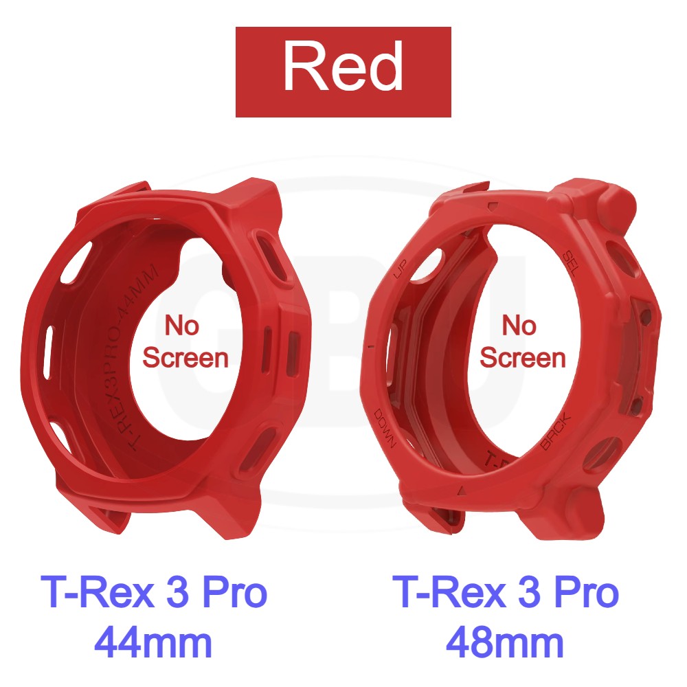 Amazfit T-Rex 3 Pro 44mm / T-Rex 3 Pro 48mm Sarung Full Built-in Tempered Glass / Sarung Half Silikon - No Screen