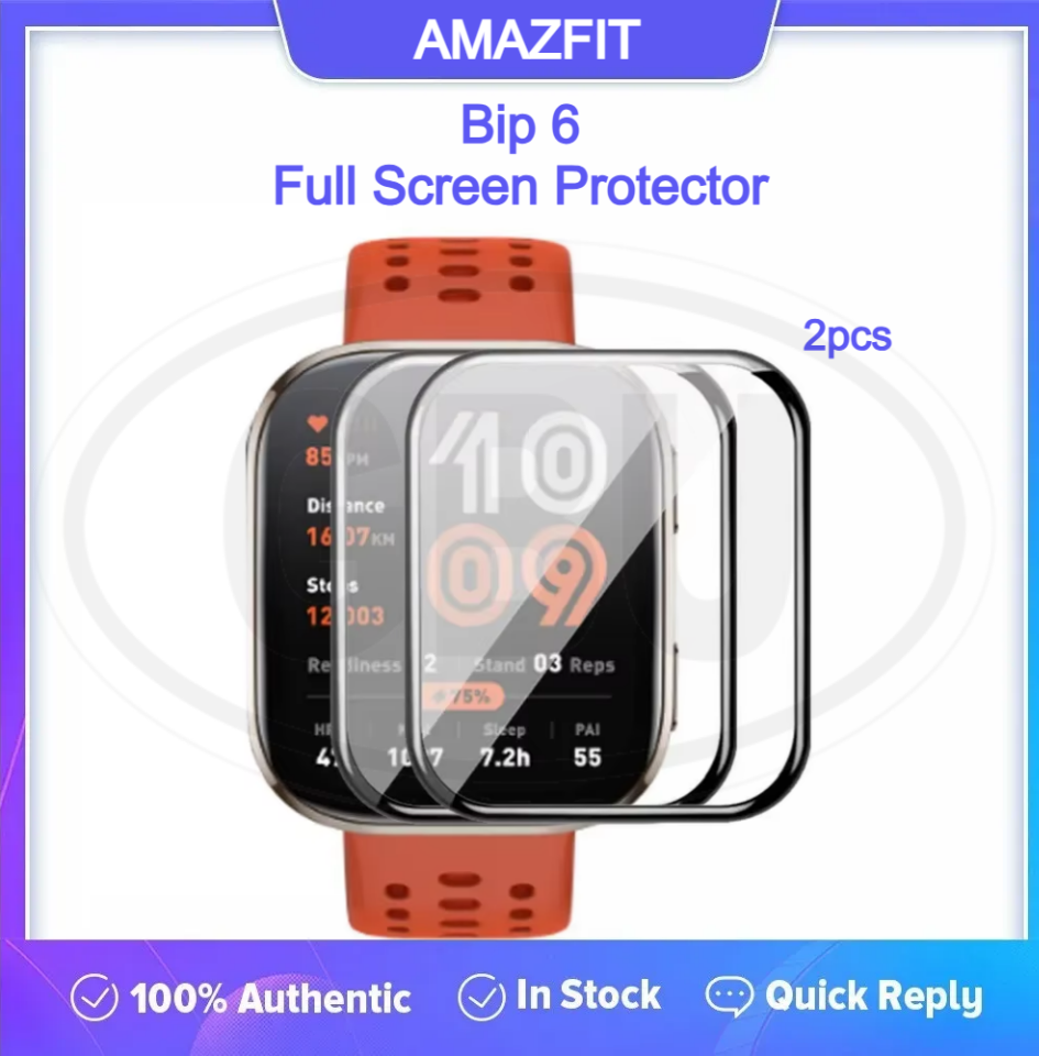 < 2pcs > Amazfit Bip 6 3D Full Cover Screen Protector - Full Screen