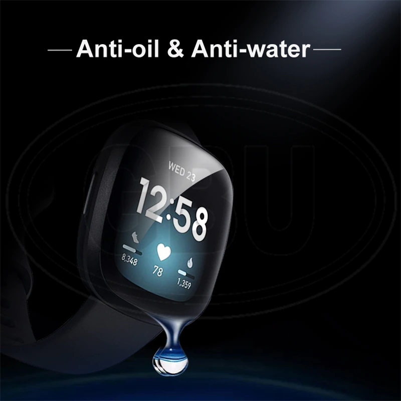 [2pcs] Fitbit Versa 4 / Versa 3 / Versa 2 / Sense 2 / Sense 3D Full Cover Screen Protector - Full Screen