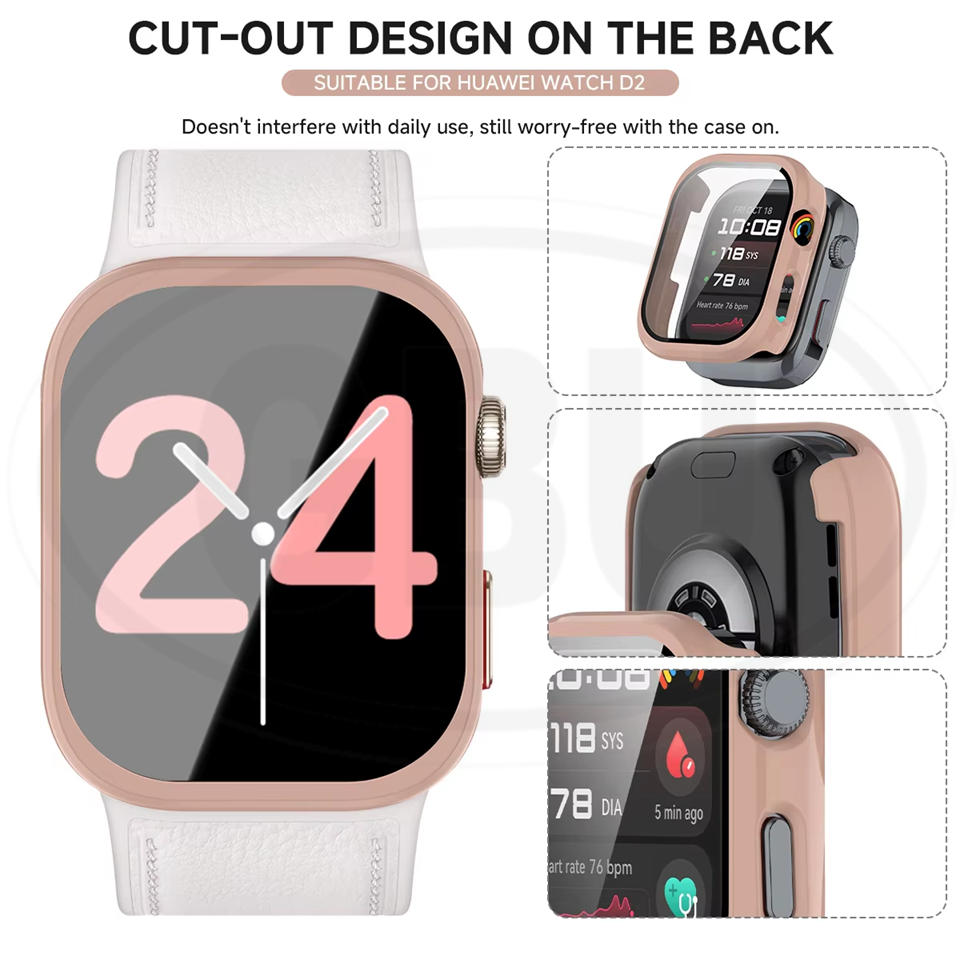 Huawei Watch D2 / Huawei D2 Full Cover Case 2-in-1 with Tempered Glass Protector Screen